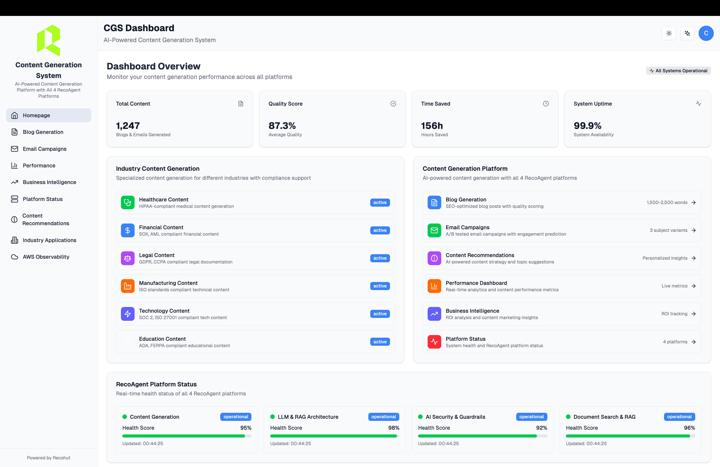 Content Generation System Demo Interface
